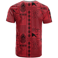 Papua New Guinea Heritage Motif T Shirt Red Version