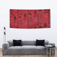Papua New Guinea Heritage Motif Tapestry Red Version