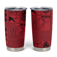 Papua New Guinea Heritage Motif Tumbler Cup Red Version