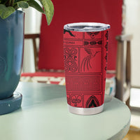 Papua New Guinea Heritage Motif Tumbler Cup Red Version
