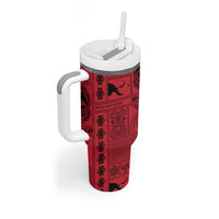 Papua New Guinea Heritage Motif Tumbler With Handle Red Version