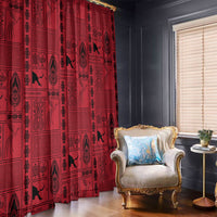 Papua New Guinea Heritage Motif Window Curtain Red Version