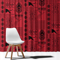 Papua New Guinea Heritage Motif Window Curtain Red Version
