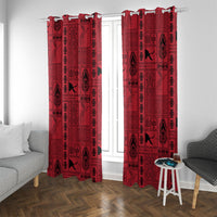 Papua New Guinea Heritage Motif Window Curtain Red Version