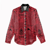 Papua New Guinea Heritage Motif Women Casual Shirt Red Version