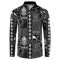 Papua New Guinea Heritage Motif Button Sweatshirt Black Version
