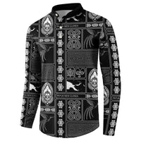 Papua New Guinea Heritage Motif Button Sweatshirt Black Version