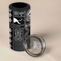 Papua New Guinea Heritage Motif 4 in 1 Can Cooler Tumbler Black Version