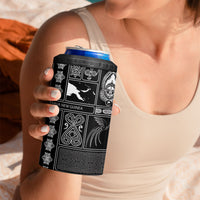 Papua New Guinea Heritage Motif 4 in 1 Can Cooler Tumbler Black Version