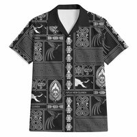 Papua New Guinea Heritage Motif Hawaiian Shirt Black Version