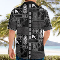 Papua New Guinea Heritage Motif Hawaiian Shirt Black Version