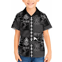 Papua New Guinea Heritage Motif Hawaiian Shirt Black Version