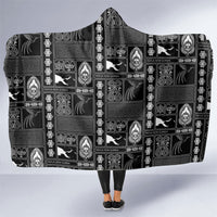 Papua New Guinea Heritage Motif Hooded Blanket Black Version