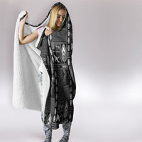 Papua New Guinea Heritage Motif Hooded Blanket Black Version