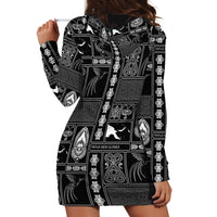 Papua New Guinea Heritage Motif Hoodie Dress Black Version