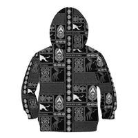 Papua New Guinea Heritage Motif Kid Hoodie Black Version