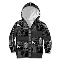 Papua New Guinea Heritage Motif Kid Hoodie Black Version