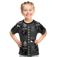 Papua New Guinea Heritage Motif Kid T Shirt Black Version