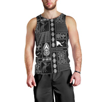 Papua New Guinea Heritage Motif Men Tank Top Black Version