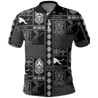 Papua New Guinea Heritage Motif Polo Shirt Black Version