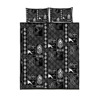 Papua New Guinea Heritage Motif Quilt Bed Set Black Version