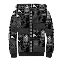 Papua New Guinea Heritage Motif Sherpa Hoodie Black Version