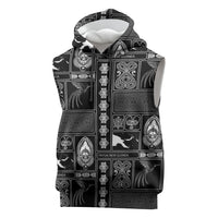 Papua New Guinea Heritage Motif Sleeveless Hoodie Black Version