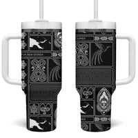 Papua New Guinea Heritage Motif Tumbler With Handle Black Version