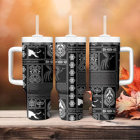 Papua New Guinea Heritage Motif Tumbler With Handle Black Version
