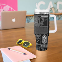 Papua New Guinea Heritage Motif Tumbler With Handle Black Version