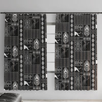 Papua New Guinea Heritage Motif Window Curtain Black Version