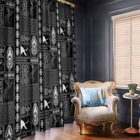 Papua New Guinea Heritage Motif Window Curtain Black Version