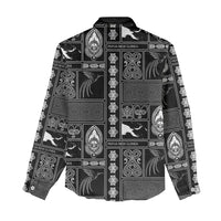 Papua New Guinea Heritage Motif Women Casual Shirt Black Version