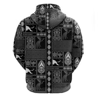 Papua New Guinea Heritage Motif Zip Hoodie Black Version