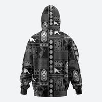 Papua New Guinea Heritage Motif Zip Hoodie Black Version