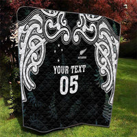 Custom New Zealand Fern Women Rugby Quilt Maori Pattern