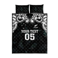 Custom New Zealand Fern Women Rugby Quilt Bed Set Maori Pattern