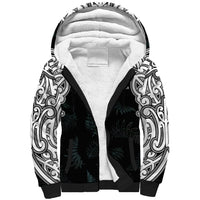Custom New Zealand Fern Women Rugby Sherpa Hoodie Maori Pattern
