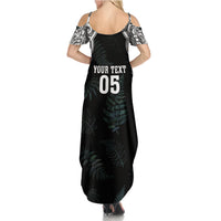 Custom New Zealand Fern Women Rugby Summer Maxi Dress Maori Pattern