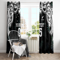 Custom New Zealand Fern Women Rugby Window Curtain Maori Pattern