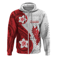Samoa Teuila 2024 Hoodie Samoan Siapo Pattern Red Version LT05 Zip Hoodie Red - Polynesian Pride