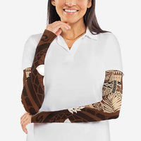 Samoa Teuila Arm Sleeves Samoan Siapo Pattern Brown Version LT05 - Polynesian Pride
