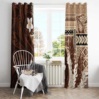Samoa Teuila 2024 Window Curtain Samoan Siapo Pattern Brown Version