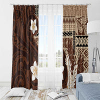 Samoa Teuila 2024 Window Curtain Samoan Siapo Pattern Brown Version