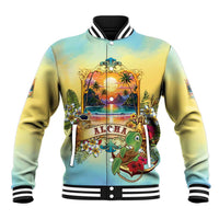 Aloha Hawaii Turtle Baseball Jacket Retro Style - Polynesian Pride