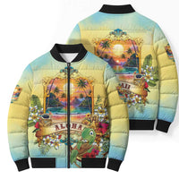 Aloha Hawaii Turtle Bomber Puffer Jacket Retro Style LT05 - Polynesian Pride