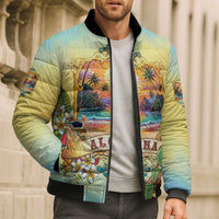 Aloha Hawaii Turtle Bomber Puffer Jacket Retro Style LT05 - Polynesian Pride