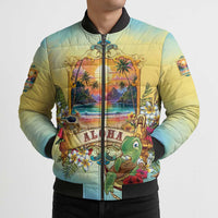 Aloha Hawaii Turtle Bomber Puffer Jacket Retro Style LT05 - Polynesian Pride