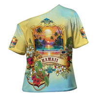 Aloha Hawaii Turtle Cross Shoulder Shirt Retro Style LT05 - Polynesian Pride