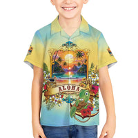 Aloha Hawaii Turtle Kid Hawaiian Shirt Retro Style - Polynesian Pride